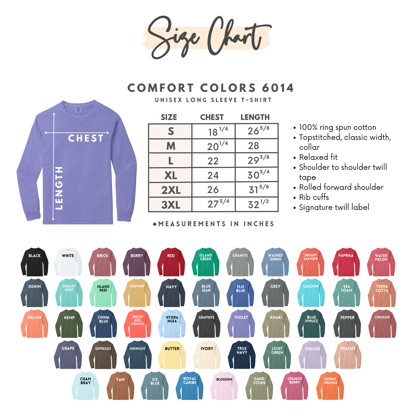 CUSTOM Oversized Varsity Letters - Comfort Colors Longsleeve T-Shirt