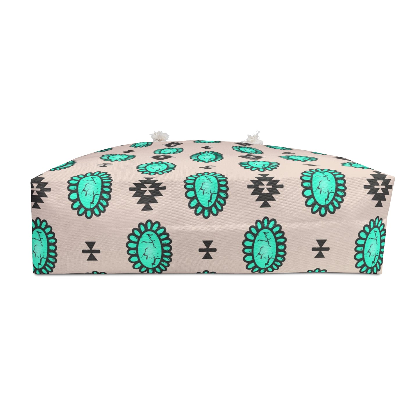 Western Turquoise Aztec Tote Weekender Bag, Extra Large, Punchy, Western Luggage, Travel Bag, Country