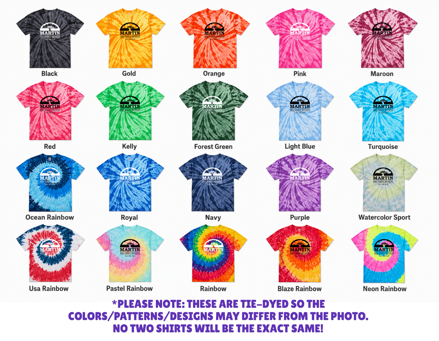 Martin Family Reunion OG Design - Kids Port & Co. Tie Dye Unisex T-Shirt