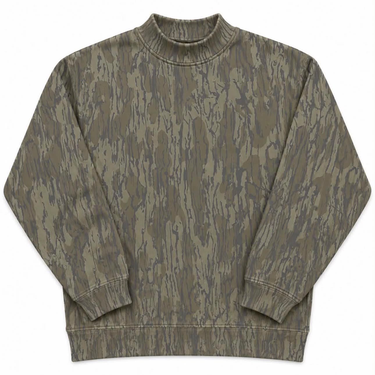Bottomland Camo Mockneck Crewneck