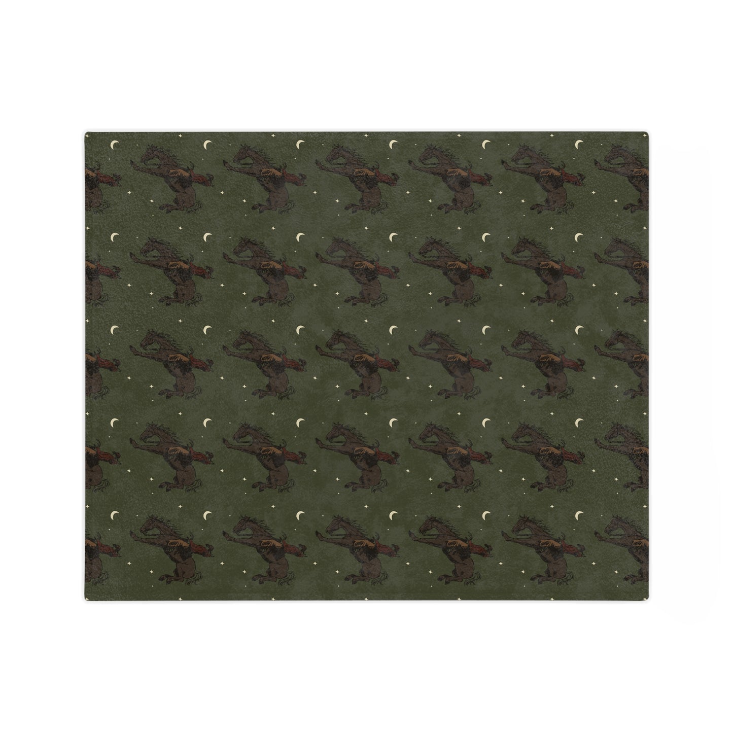 Green Midnight Cowboy, Western, Rodeo,  Microfiber Blanket