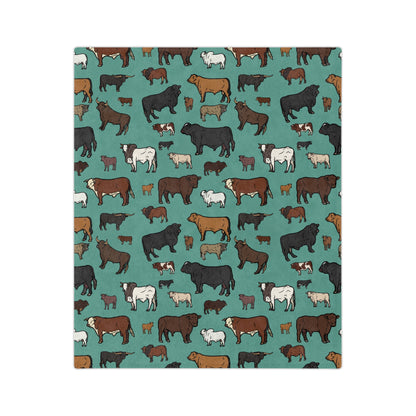 Cattle, Velveteen Microfiber Blanket
