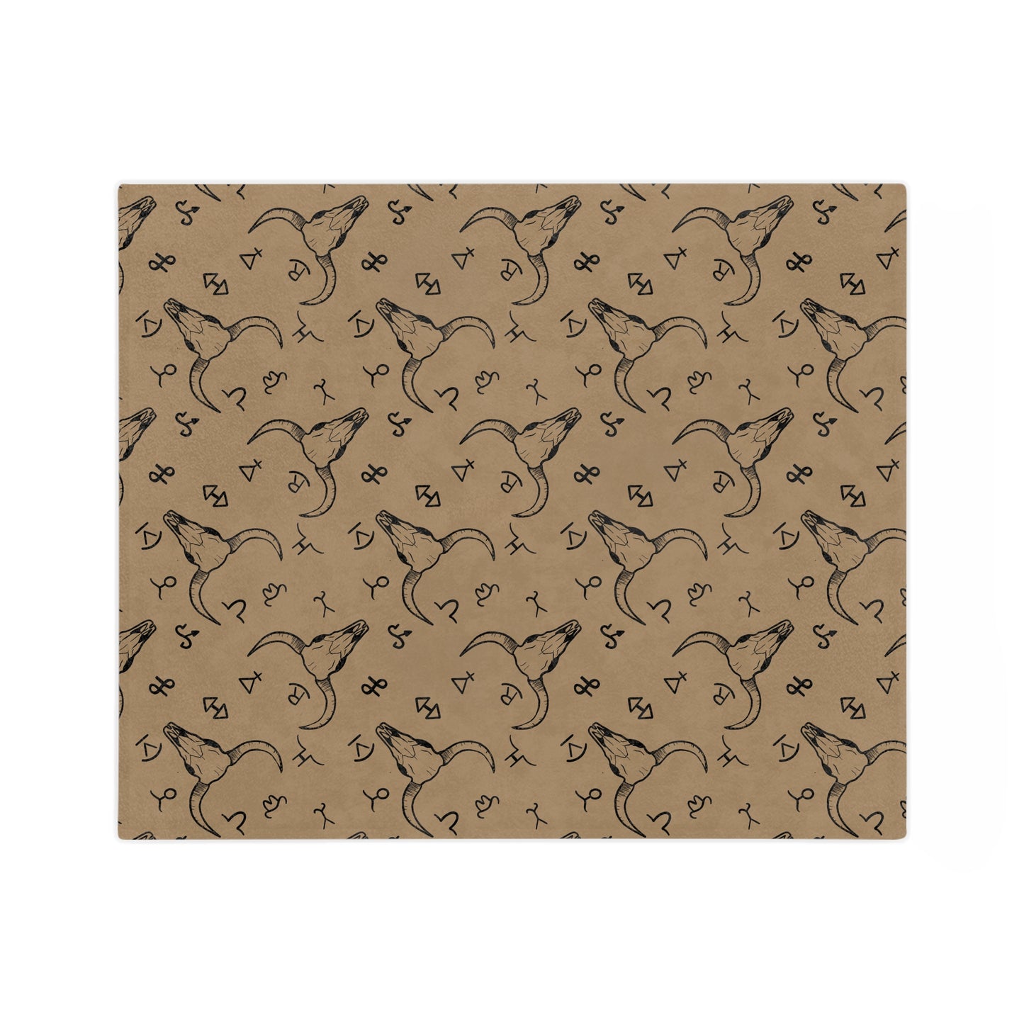 Western Brand Cow Skull, Velveteen Microfiber Blanket