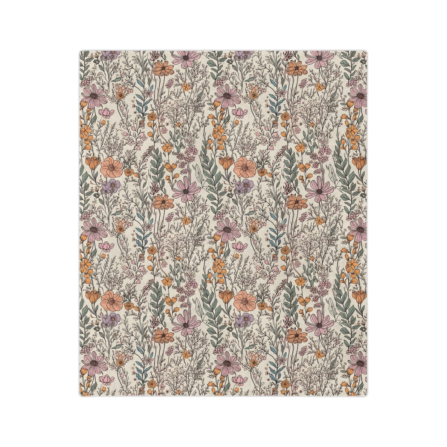 Floral, Velveteen Microfiber Blanket