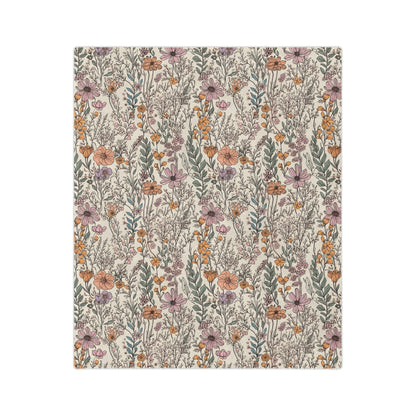 Floral, Velveteen Microfiber Blanket