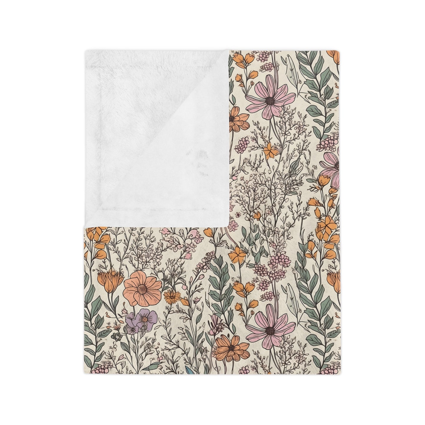 Floral, Velveteen Microfiber Blanket