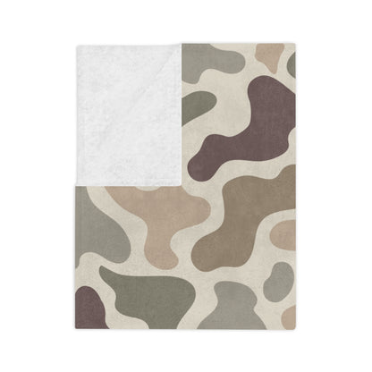 Retro Old School Duck Camo Velveteen Microfiber Blanket