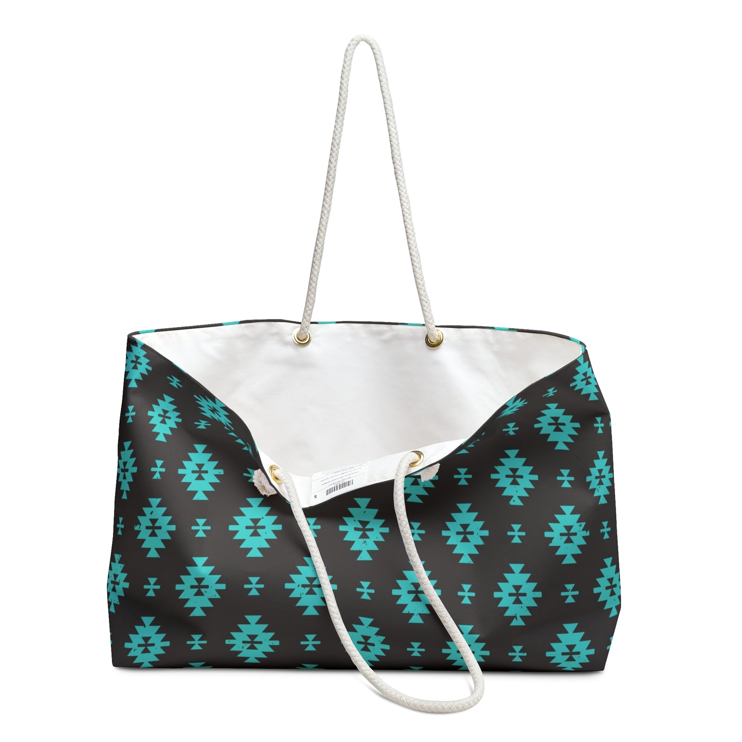 Western Turquoise Aztec Tote Weekender Bag, Extra Large, Punchy, Western Luggage, Travel Bag, Country