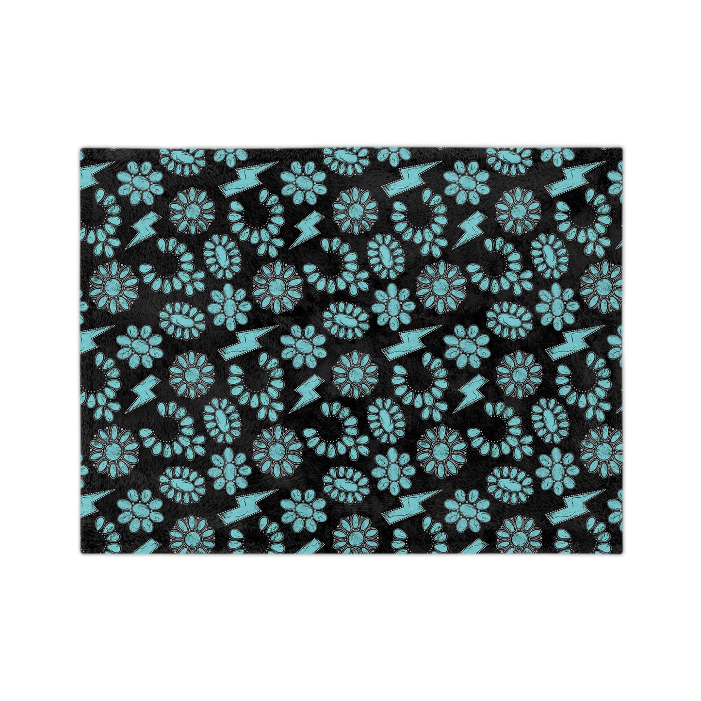 Western Turquoise Velveteen Microfiber Blanket