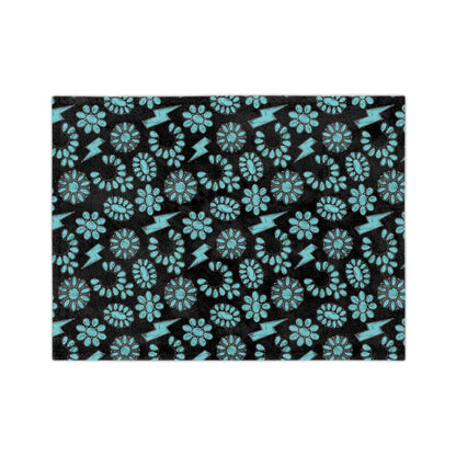 Western Turquoise Velveteen Microfiber Blanket