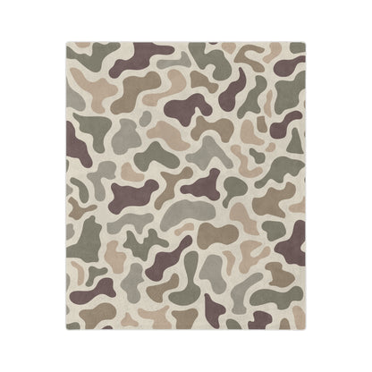 Retro Old School Duck Camo Velveteen Microfiber Blanket