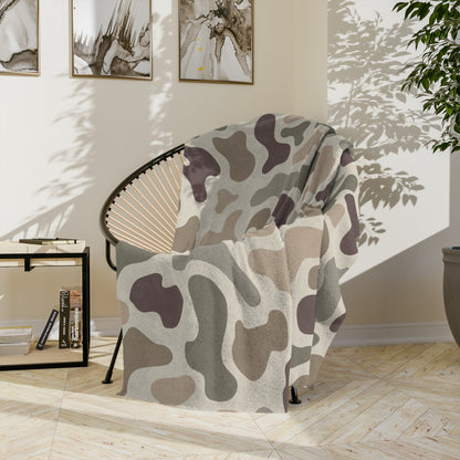Retro Old School Duck Camo Velveteen Microfiber Blanket