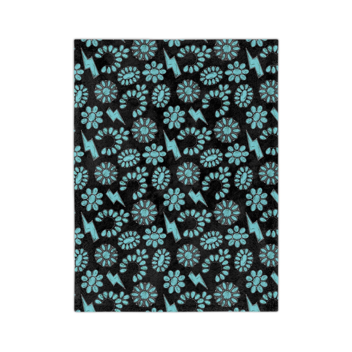 Western Turquoise Velveteen Microfiber Blanket