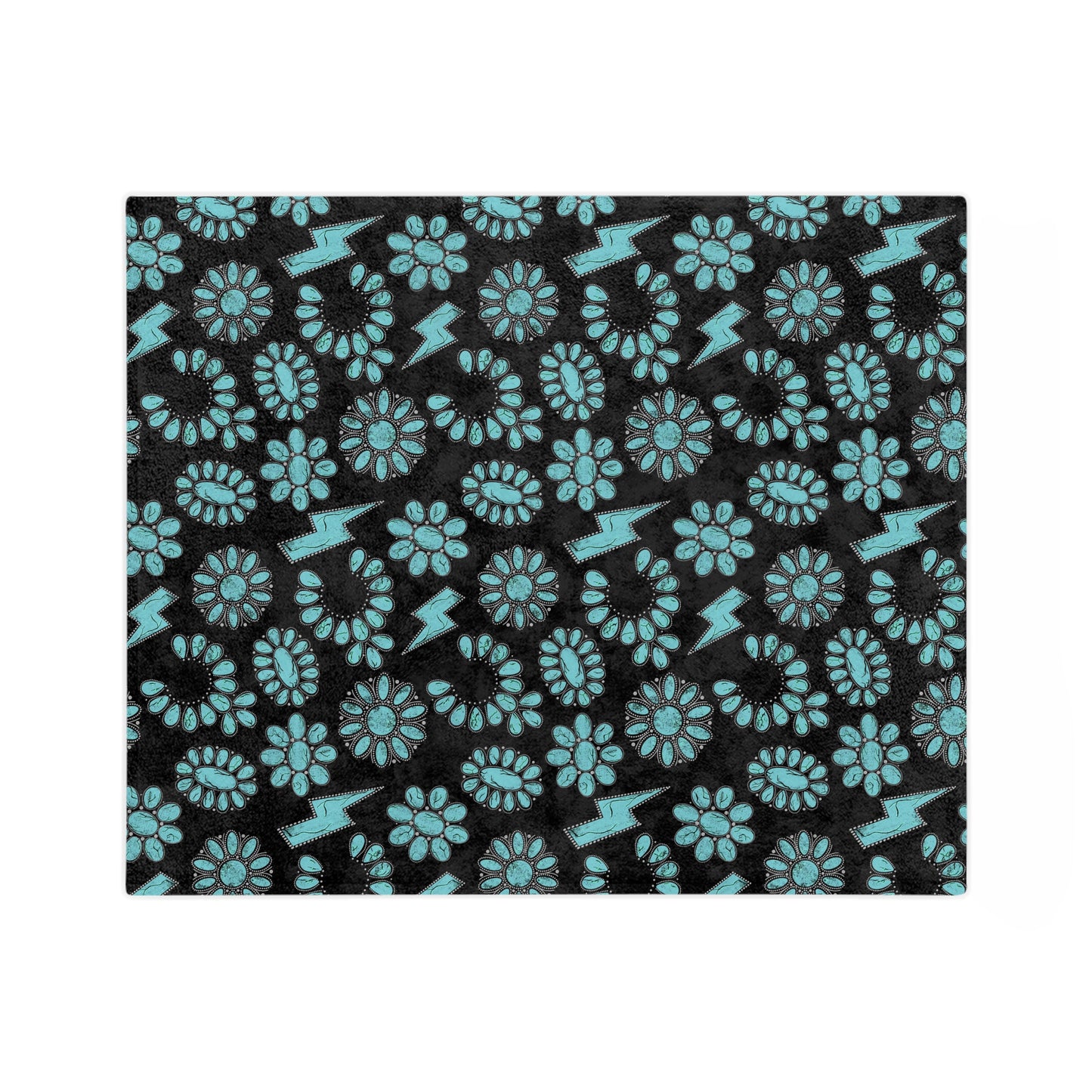 Western Turquoise Velveteen Microfiber Blanket