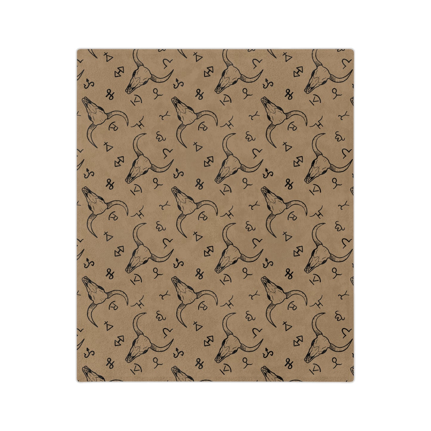 Western Brand Cow Skull, Velveteen Microfiber Blanket
