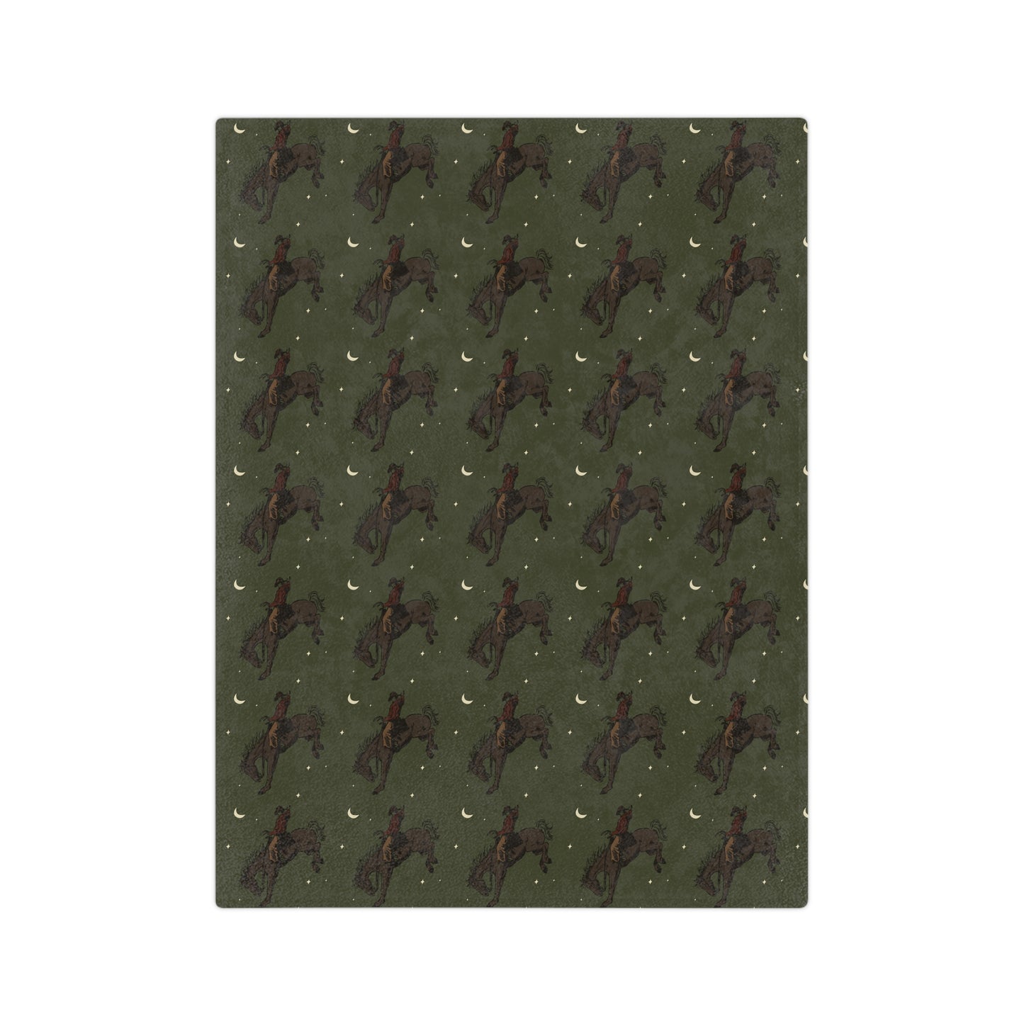 Green Midnight Cowboy, Western, Rodeo,  Microfiber Blanket