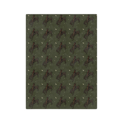 Green Midnight Cowboy, Western, Rodeo,  Microfiber Blanket
