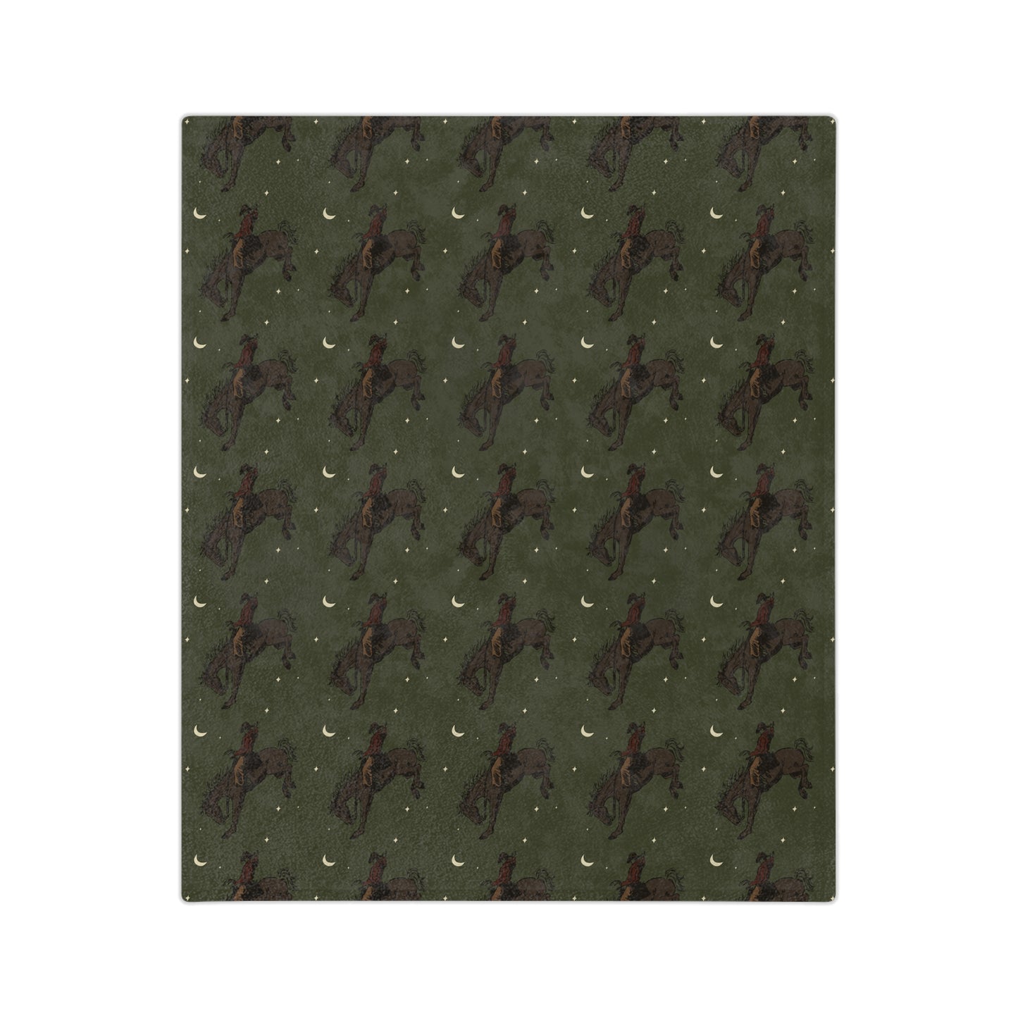 Green Midnight Cowboy, Western, Rodeo,  Microfiber Blanket