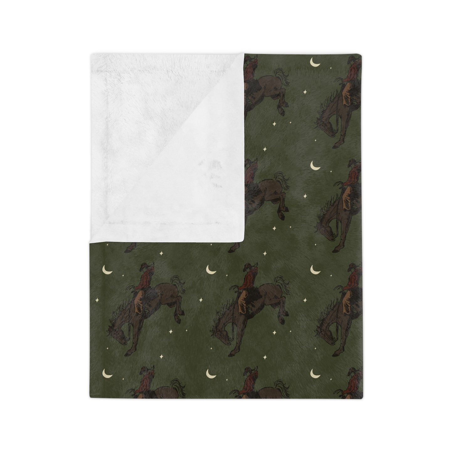 Green Midnight Cowboy, Western, Rodeo,  Microfiber Blanket