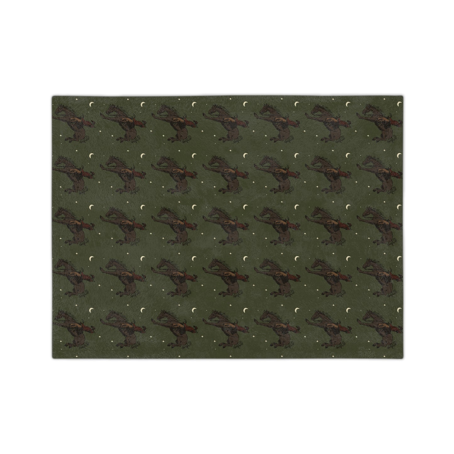 Green Midnight Cowboy, Western, Rodeo,  Microfiber Blanket