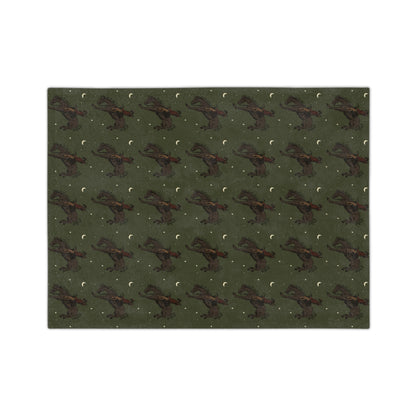 Green Midnight Cowboy, Western, Rodeo,  Microfiber Blanket