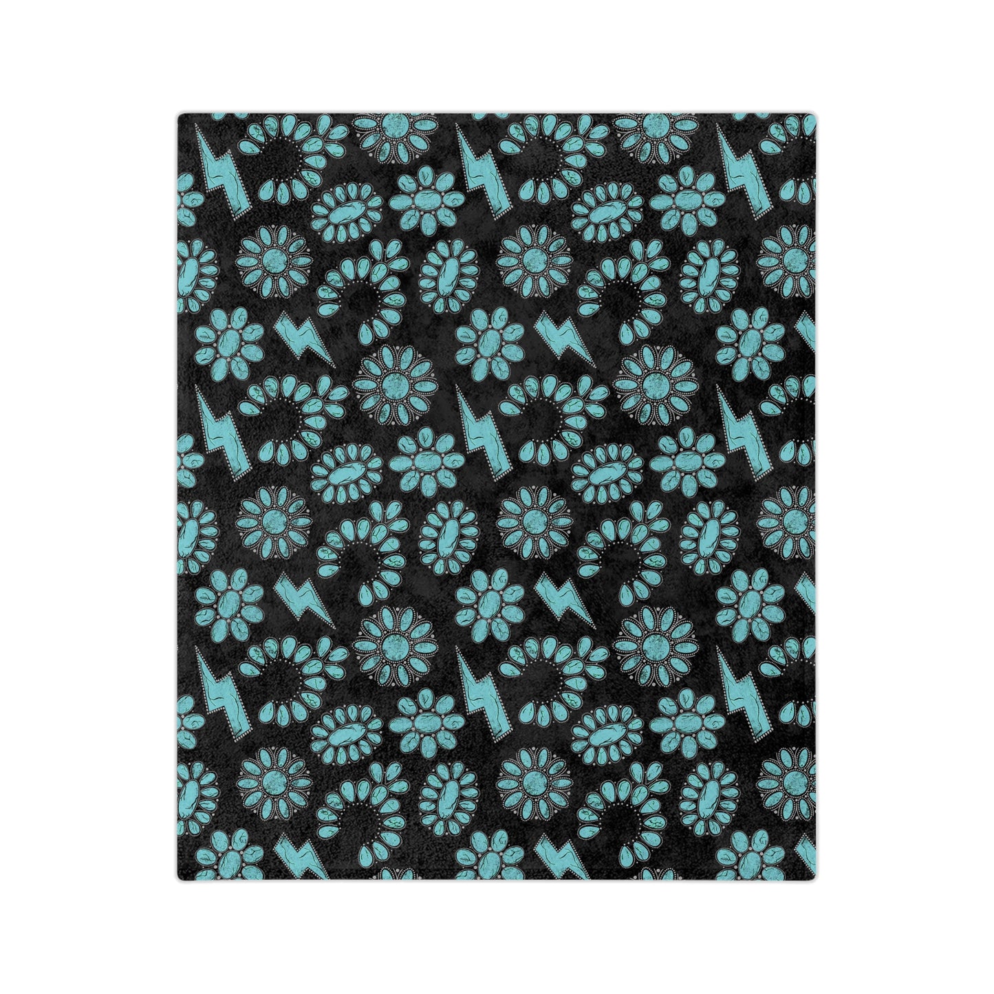 Western Turquoise Velveteen Microfiber Blanket