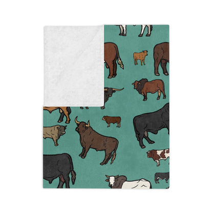 Cattle, Velveteen Microfiber Blanket
