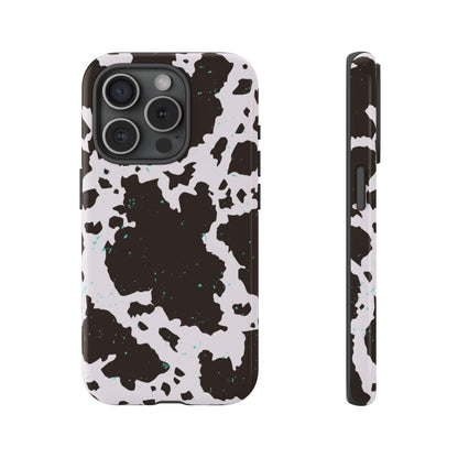 Cowprint with Turquoise Specs Tough Phone Cases -  Multiple Phone Styles!