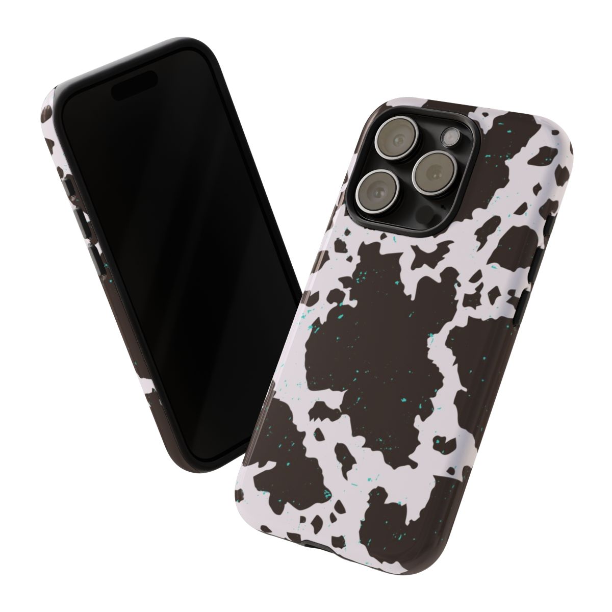 Cowprint with Turquoise Specs Tough Phone Cases -  Multiple Phone Styles!