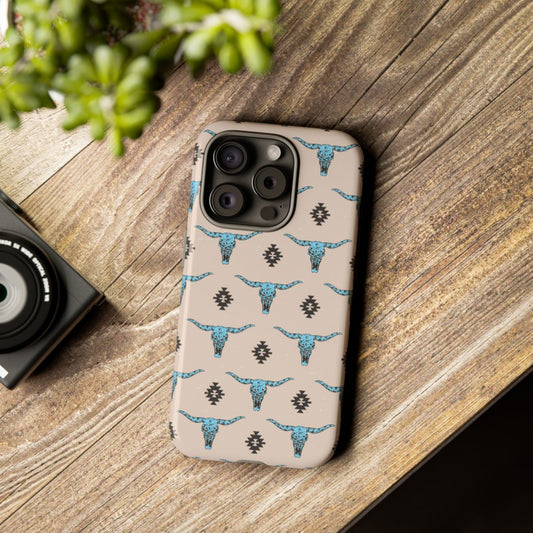 Western Turquoise Aztec Tough Phone Cases - Multiple Phone Styles