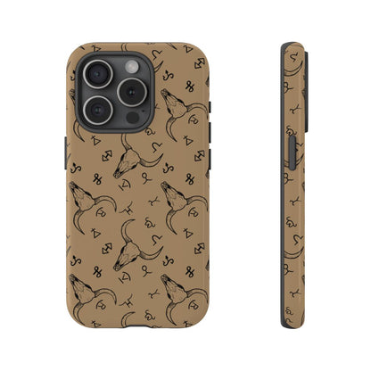 Western Cow Skull Brand Tough Phone Cases, Multiple Phone Styles!