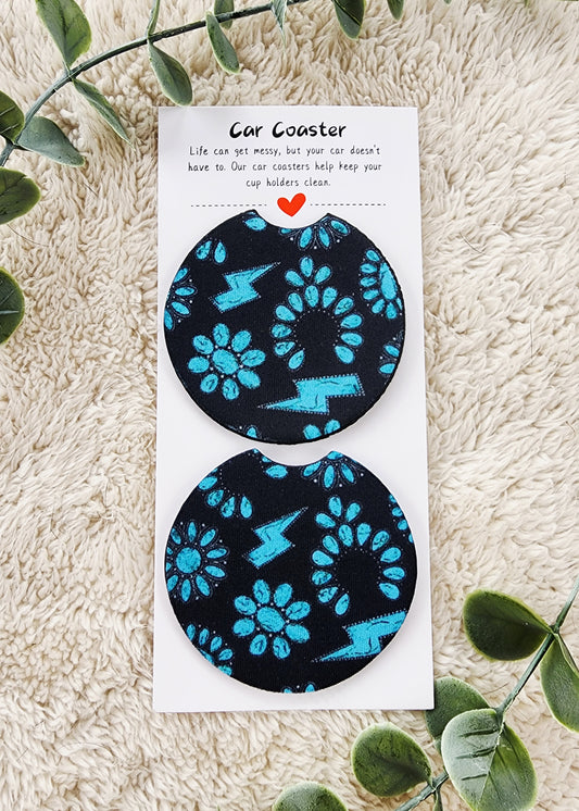 Turquoise - Neoprene Car Coasters