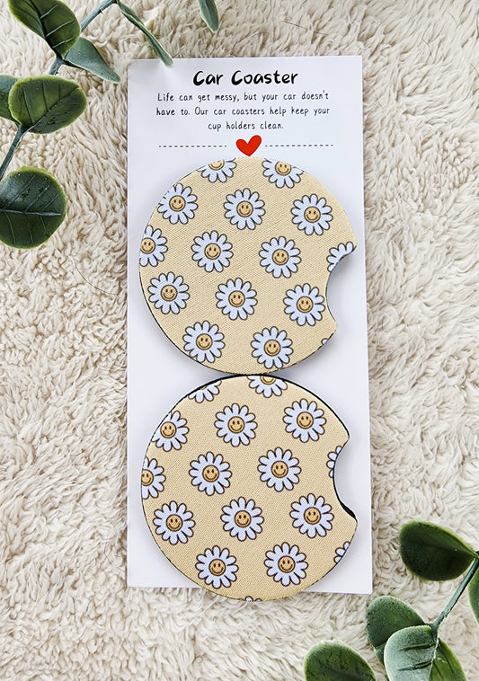 Yellow Daisies - Neoprene Car Coasters