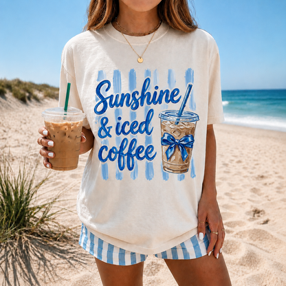 Sunshine and Iced Coffee - Comfort Colors Tee