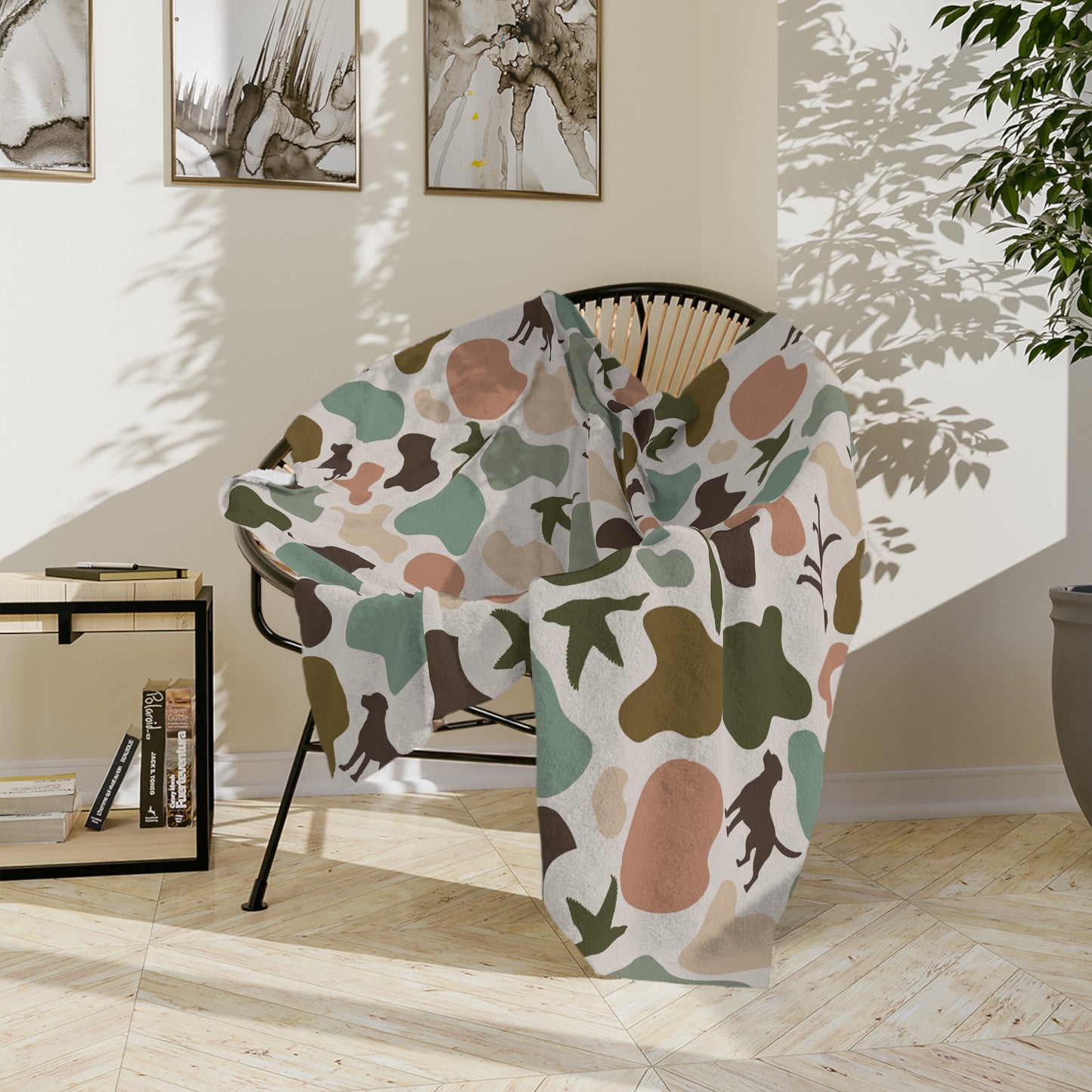 Duck & Dog Camo Velveteen Microfiber Blanket