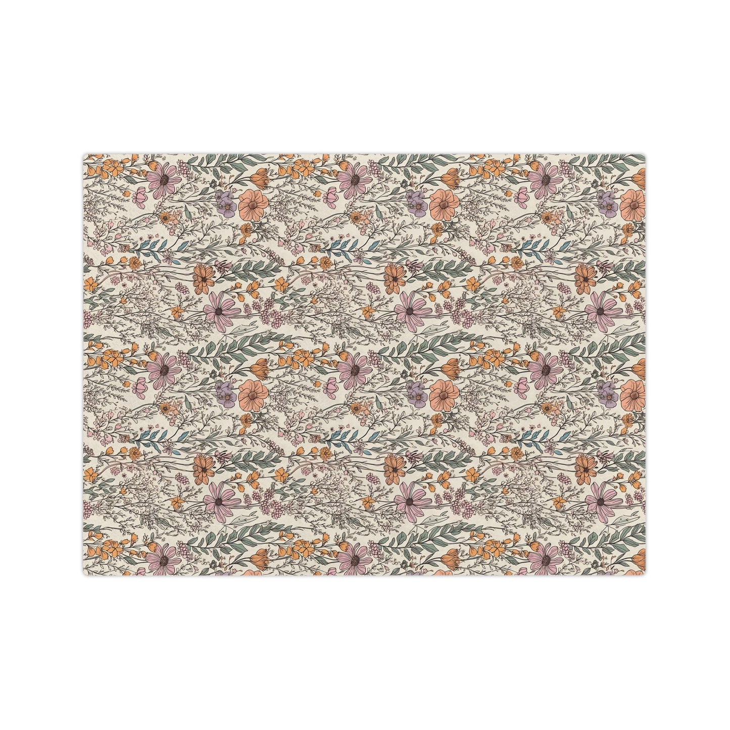 Floral, Velveteen Microfiber Blanket