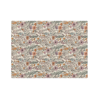 Floral, Velveteen Microfiber Blanket