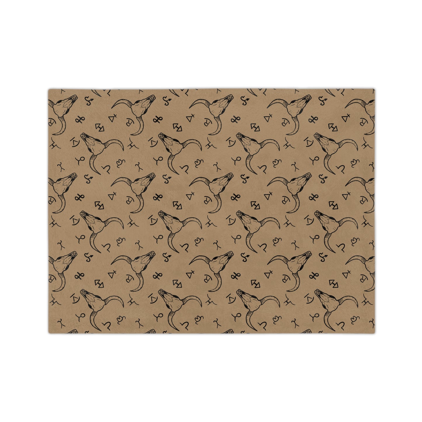 Western Brand Cow Skull, Velveteen Microfiber Blanket