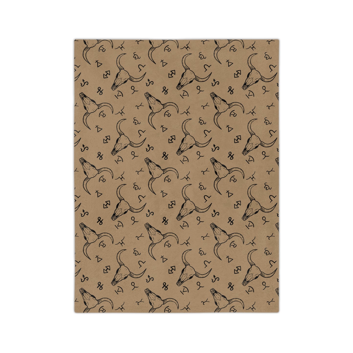 Western Brand Cow Skull, Velveteen Microfiber Blanket