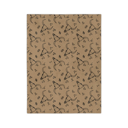 Western Brand Cow Skull, Velveteen Microfiber Blanket