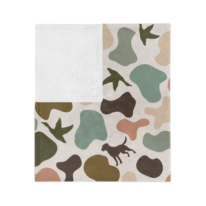 Duck & Dog Camo Velveteen Microfiber Blanket