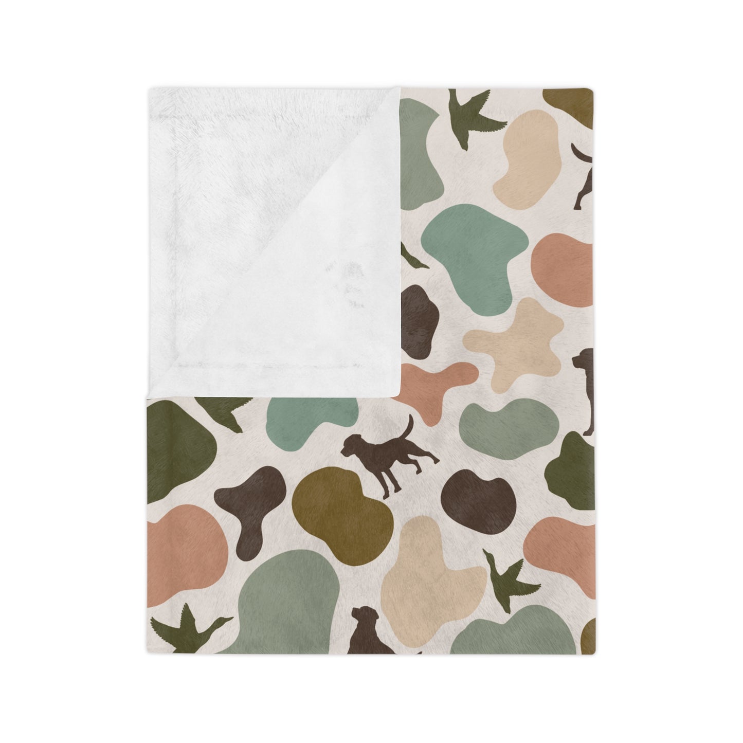 Duck & Dog Camo Velveteen Microfiber Blanket