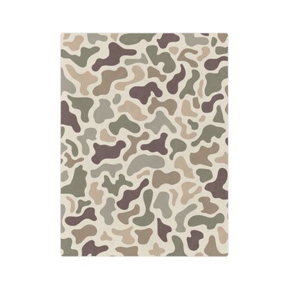 Retro Old School Duck Camo Velveteen Microfiber Blanket