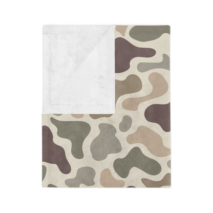 Retro Old School Duck Camo Velveteen Microfiber Blanket