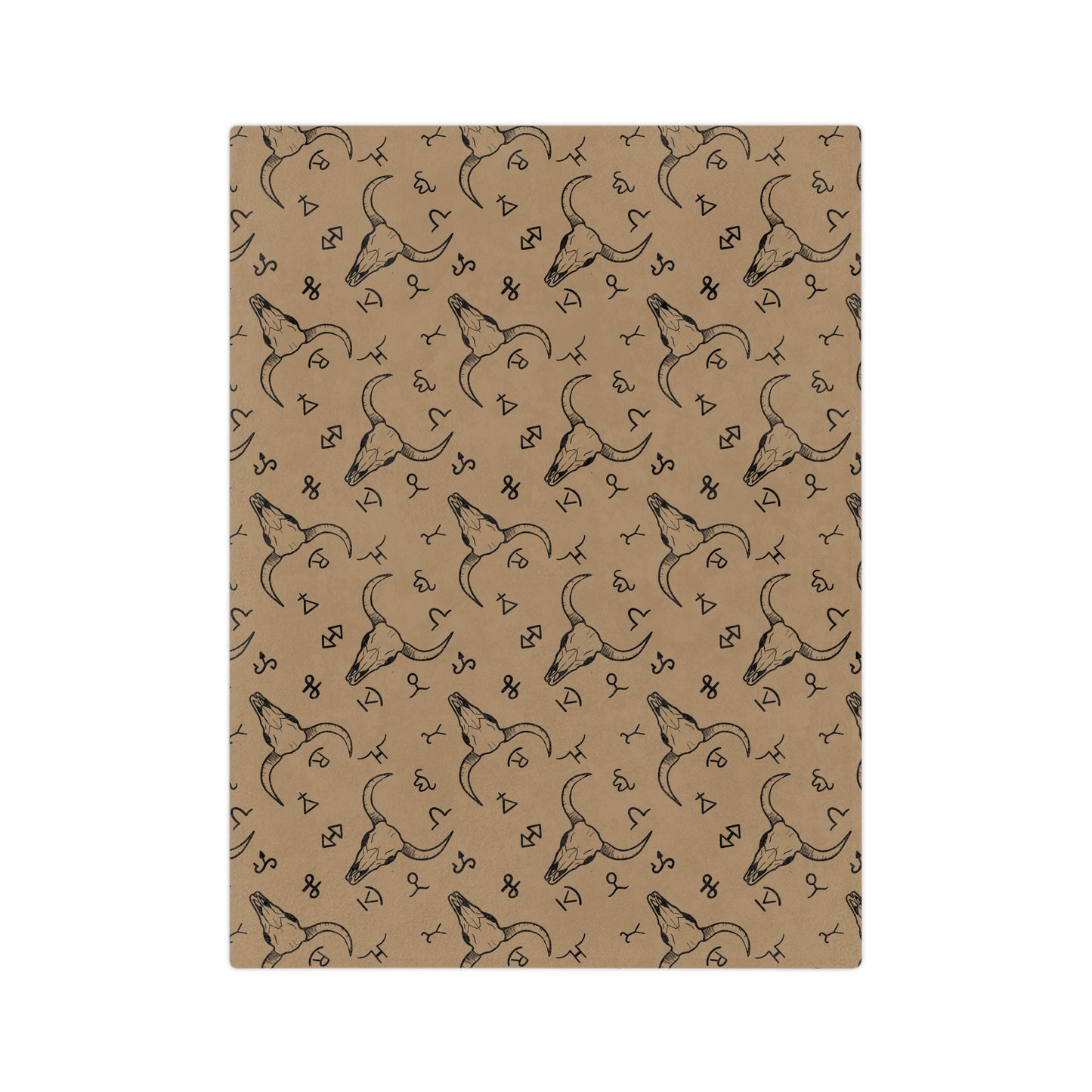 Western Brand Cow Skull, Velveteen Microfiber Blanket