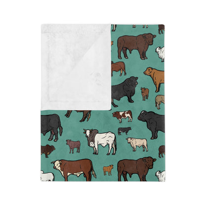 Cattle, Velveteen Microfiber Blanket