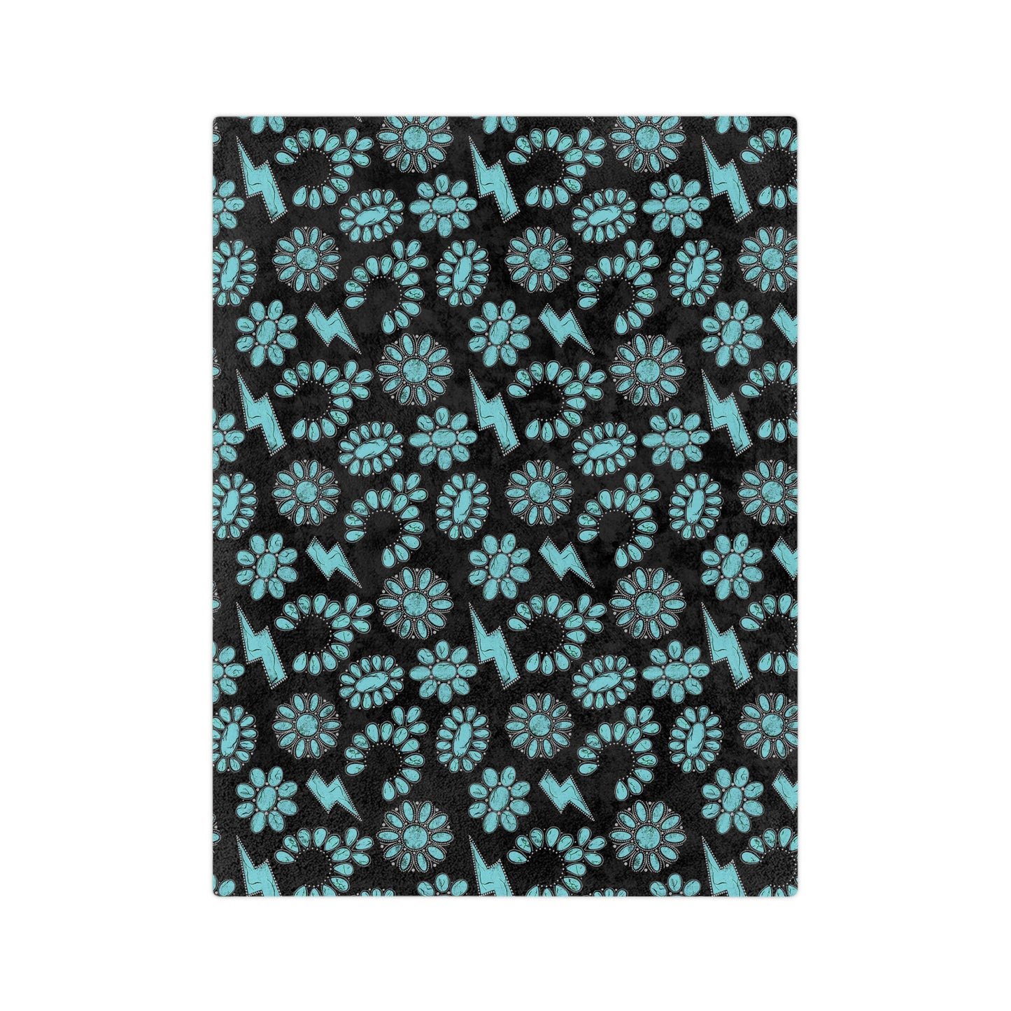 Western Turquoise Velveteen Microfiber Blanket