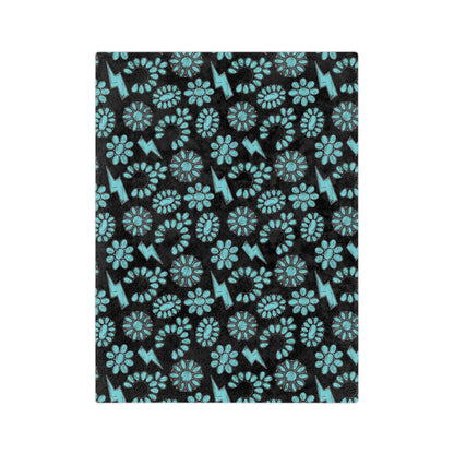 Western Turquoise Velveteen Microfiber Blanket