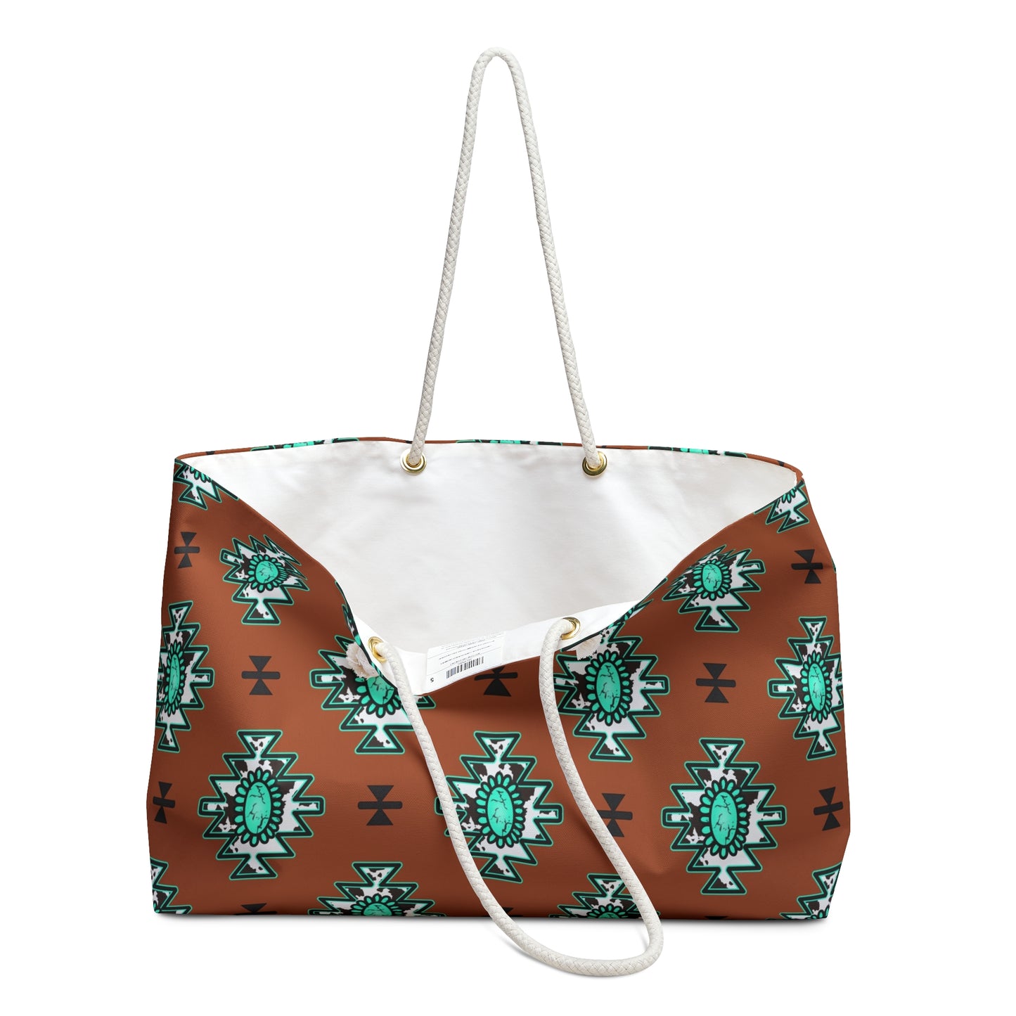 Western Turquoise Aztec Tote Weekender Bag, Extra Large, Travel, Punchy, Luggage, Travel