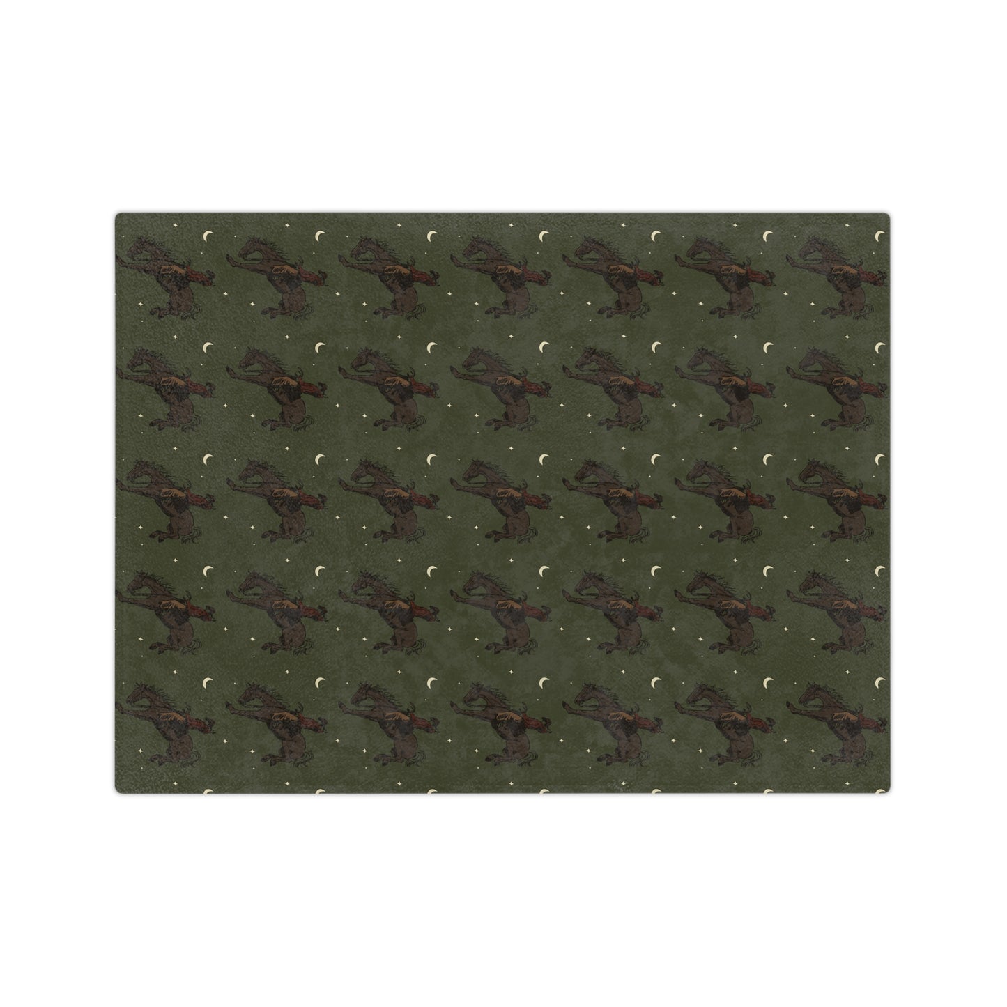 Green Midnight Cowboy, Western, Rodeo,  Microfiber Blanket